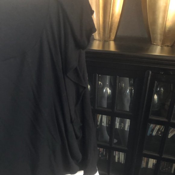 Ann Taylor Black cotton Cami with ruffle on one side -MEDIUM - Picture 2 of 3